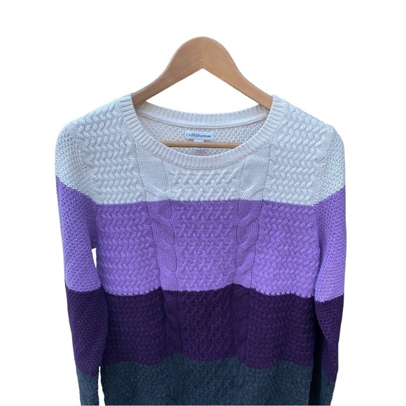 Croft & Borrow Purple Colorblock Sweater | Size:L - Picture 3 of 8